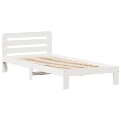 Image de vidaXL Cadre de lit sans matelas blanc 90x200 cm bois pin massif