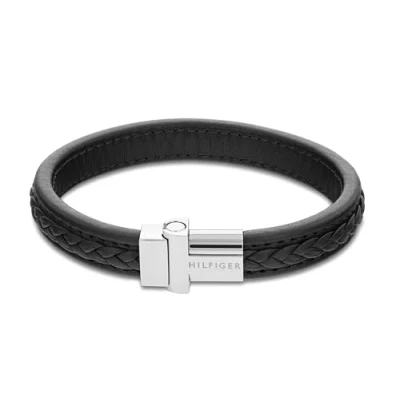 Afbeelding van Tommy Hilfiger Magnetic Braided Family Armband black/silvercoloured, Heren, Maat: One Size, Black/silver coloured