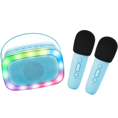 Afbeelding van Lalarma Karaoke set 2 Microfoons Blue