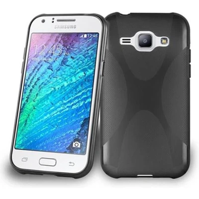Afbeelding van Cadorabo Hoesje geschikt voor Samsung Galaxy J1 2015 in ZWARTE OXIDE Beschermhoes gemaakt van flexibel TPU silicone Case Cover