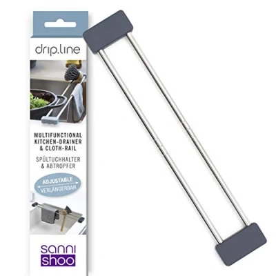 Afbeelding van Drip.line Multifunctionele spoelbakhouder, opberghulp, gootsteenorganizer, afdruiprek, gebruiksvoorwerpenhouder, caddy het origineel van de tv (antraciet, pure)