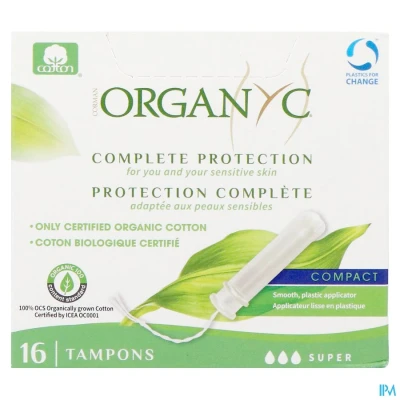 Afbeelding van Organyc Complete Protection 16 Super Tampons met Applicator