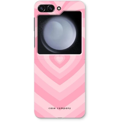 Afbeelding van Case Company® hoesje geschikt voor Samsung Galaxy Z Flip5 Hart Roos Soft Cover Telefoonhoesje Bescherming aan alle Kanten en Schermrand