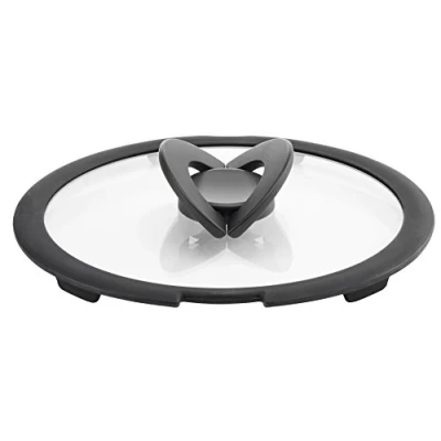 Image de Lagostina Couvercle en Verre Ingenio pour Induction, Noir/Transparent, 20 cm