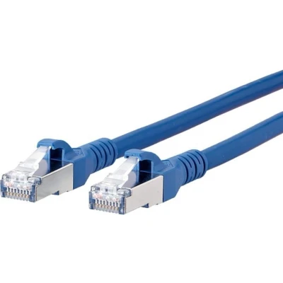Afbeelding van Metz Connect 130845A044 E RJ45 Netwerkkabel, patchkabel CAT 6A S/FTP 10.00 m Blauw Snagless 1 stuk(s)