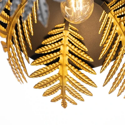 Afbeelding van Lucande hanglamp 3lichts IJzer E27 zwart, goud