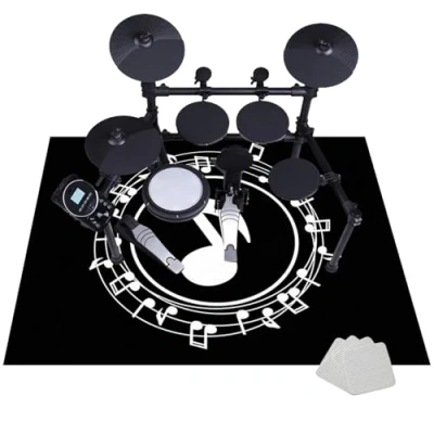 Afbeelding van Tapis de batterie antidérapant pour jazz électronique, caisse claire et autres instruments musique, 140 x 100 cm insonorisé professionnel