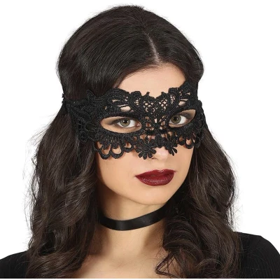 Afbeelding van Fiestas Guirca masker zwart kant vleermuis halloween Enge Maskers volwassenen Horror kinderen