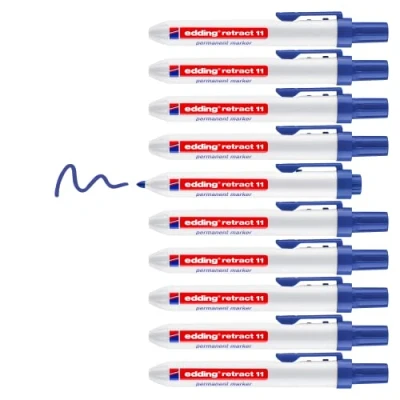 Afbeelding van Edding permanent marker Retract 11 blauw 10 stuks