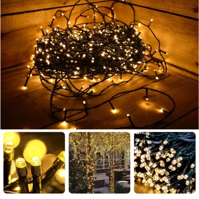Afbeelding van Cheqo® Kerstverlichting Kerstboomverlichting Kerstlampjes Sfeerverlichting LED Verlichting Voor Binnen en Buiten Tuinverlichting Feestverlichting Lichtsnoer Microcluster 400 LED&#039;s 8M Warm Wit Timer 8 Lichtfuncties