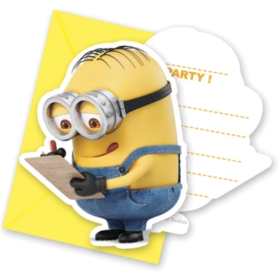 Afbeelding van Uitnodiging Minions gele enveloppen 6 stuks