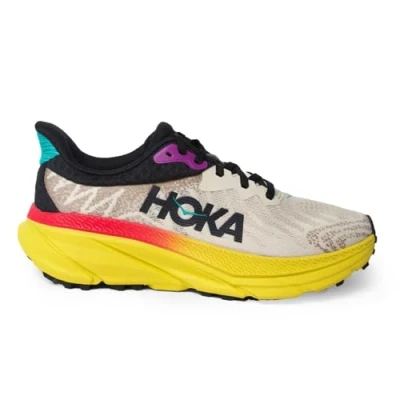 Afbeelding van HOKA Challenger 7 Trail hardloopschoenen, Dames, Maat: 40 2/3, Oatmeal/zest Textiel/ synthetisch