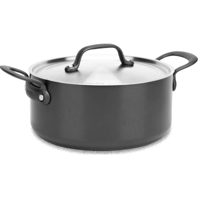 Afbeelding van GreenPan Craft Keramiek met antiaanbaklaag, 24 cm/4,9 liter, kookpan deksel, PFAS vrij, geschikt voor inductiekookplaten, vaatwasmachinebestendig, ovenbestendig, zwart