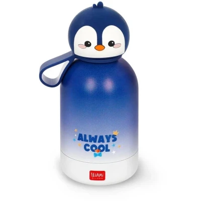 Afbeelding van Legami Gourde thermique pour enfants Hot &amp; Cold BFF, Thème Penguin, en inox 18/8 à double couche avec fermeture hermétique, conserve au chaud pendant 12h et le froid 24h, capacité 310 ml
