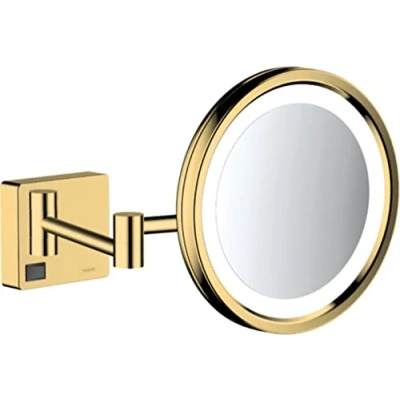 Afbeelding van Hansgrohe AddStoris scheerspiegel met LED Licht Polished Gold
