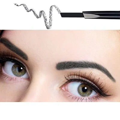 Afbeelding van ANIFER Automatische waterdichte zwarte wenkbrauwstift intrekbare langdurige make up met dubbel uiteinde (zwart/zwart # 1)