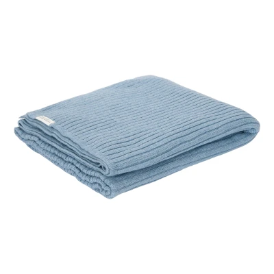 Afbeelding van Little Dutch Deken Ledikant Pure Denim Blue Gebreid
