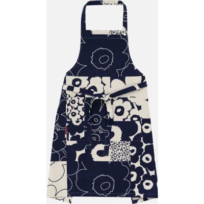 Afbeelding van Marimekko Unikko Kollaasi Keukenschort Donkerblauw