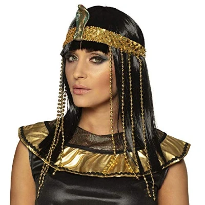 Afbeelding van Boland Pruik Egyptische koningin Zwart Steil Lang Vrouwen Egyptenaar Egypte