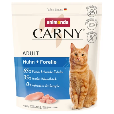 Afbeelding van 350g animonda Carny Adult Huhn + Forelle Katzenfutter trocken