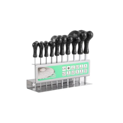 Afbeelding van Hofftech T Greep Inbussleutel Set met Opbergrek 2 t/m 10 mm stuks
