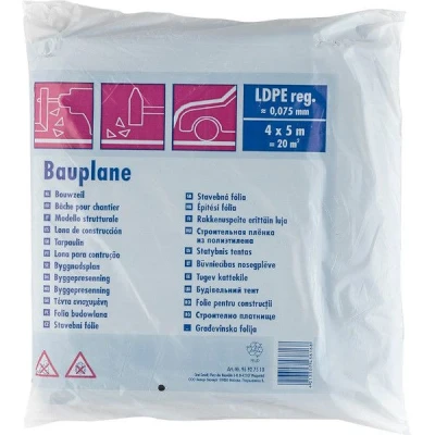 Afbeelding van Afdekfolie LDPE 0,075 mm 4 x 5 m Zwart