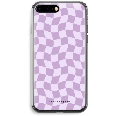 Afbeelding van Case Company® hoesje geschikt voor iPhone 7 PLUS Grid Paars Soft Cover Telefoonhoesje Bescherming aan alle Kanten en Schermrand