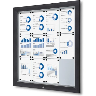 Afbeelding van Vergrendelbaar Notitiebord Outdoor SCT met Gasveer 12 X A4 Antraciet Syna SCT12XA4PHC7016JS Horeca &amp; Professioneel