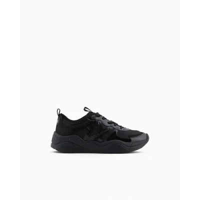 Afbeelding van Armani Exchange Sneakers laag, Heren, Maat: 41, Black Imitatieleer/ textiel