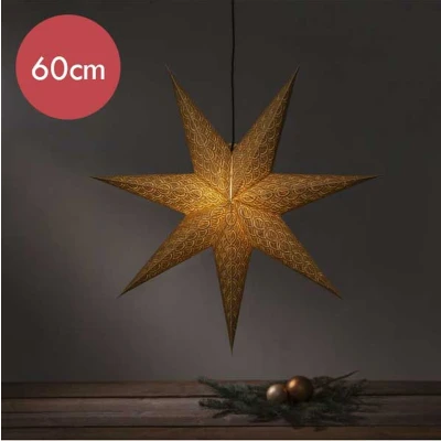 Afbeelding van Gouden papieren kerstster Brodie 60 cm