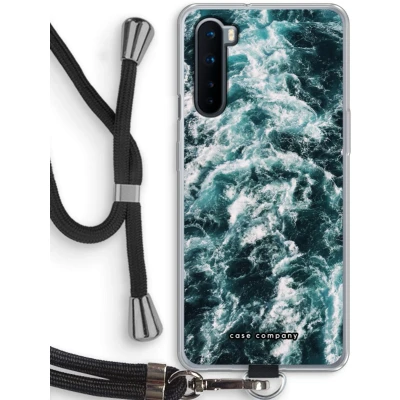 Afbeelding van Case Company® hoesje met Koord geschikt voor OnePlus Nord Zee golf Telefoonhoesje Zwart Bescherming aan alle Kanten en Over de Schermrand