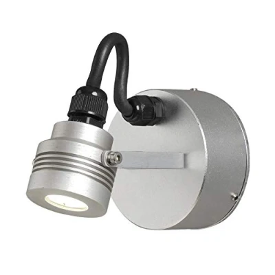 Afbeelding van Konstsmide Monza LED 1x1W Wandspot zwenkbaar 9cm 230V 3000K zilver