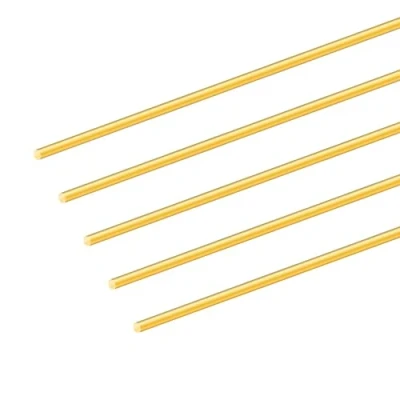 Afbeelding van 5 stuks 3 mm massief messing ronde staven, iMeistek 200 mm, voor RC handgrepen, modellen, doe het zelf
