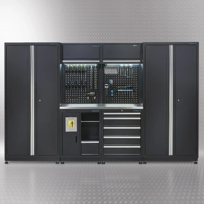 Afbeelding van Werkplaatsinrichting PREMIUM met RVS werkblad 315 cm breed