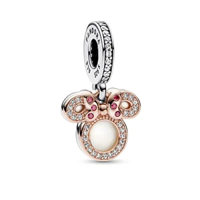 Afbeelding van Pandora Disney 925 Sterling Silver Minnie Mouse Silhouette Charm 782615C01with14K RoseGold Plating