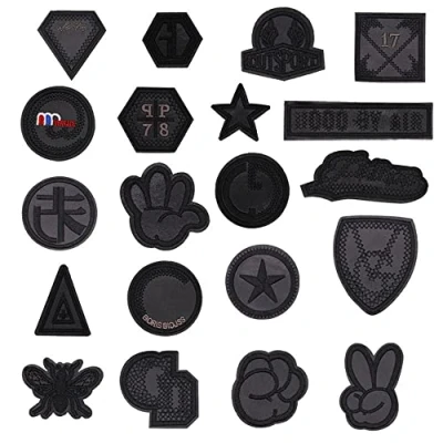 Afbeelding van CYWQZZ 20 stuks geborduurde patches om op te strijken of naaien voor kleding, hoeden, jeans, zwart