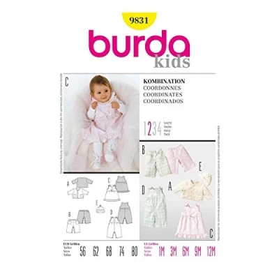Afbeelding van Burda Naaipatroon 9831 Combinaitie: babykleding in variaties