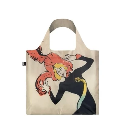 Afbeelding van LOQI Museum Collection Opvouwbare Draagtas Shopper Boodschappentas kunst print HENRI DE TOULOUSE LAUTREC Jane Avril