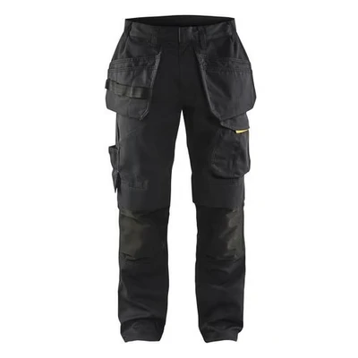 Image de Pantalon services stretch avec poches flottantes noir/jaune