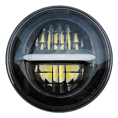 Afbeelding van SZDPC 5,75 inch led koplamp voor Harley Davidson Sportster Dyna Nightster Wide Glide Street Bob Night Rod enz. 5 3/4 ronde motorkoplamp met DRL (zwart)