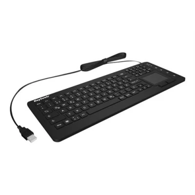 Image de KeySonic KSK 6231INEL Clavier avec pavé tactile rétroéclairé USB Suisse noir