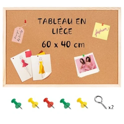 Afbeelding van Creative Deco Prikbord Kurk 60 x 40 cm Kantoor, School, Werkkamer