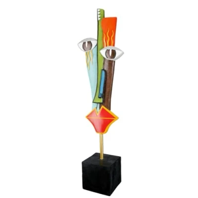 Afbeelding van Gilde sculptuur Face Delaunay kunsthars en metaal 64 cm