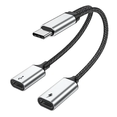 Afbeelding van MOGOOD USB C splitter naar Female Adapter Y kabel (niet voor monitor) stekker 2USB vrouwelijk snoer Dual Port Hub Charging Split Mac,