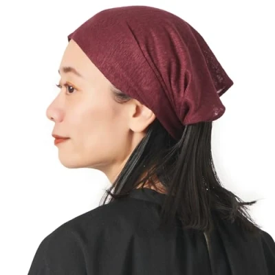 Afbeelding van Haarband voor heren, linnen, natuurlijk, haarband, dames, bandana, elastisch, sport, mode, yoga, haar, sportieve sjaal, piraten, breed, modieus, bordeauxrood