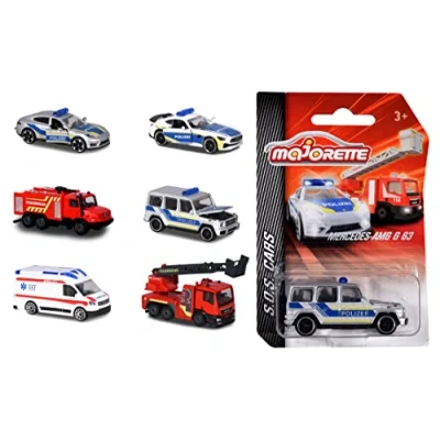 Afbeelding van Majorette SOS responsvoertuig 1 van de 6 willekeurige auto&#039;s S.O.S. Cars Edition voor kinderen vanaf 3 jaar, reddingsvoertuigen, 7,5 cm