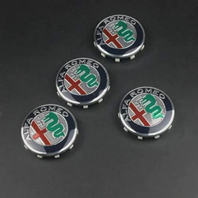 Afbeelding van wieldoppen voor Alfa Romeo Giulietta Stelvio GT Giulia Mito 147 156 159 166 60 mm Stabiele autowieldecoratie Slijtvast