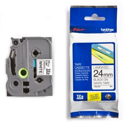 Image de Brother TZ251 Noir sur blanc Rouleau (24 cm x 8 m) 1 cassette(s) ruban laminé pour P Touch PT 1400 1600 1650 2430 2600 2610 2700 2710 2730 3600 9600 9700 9800