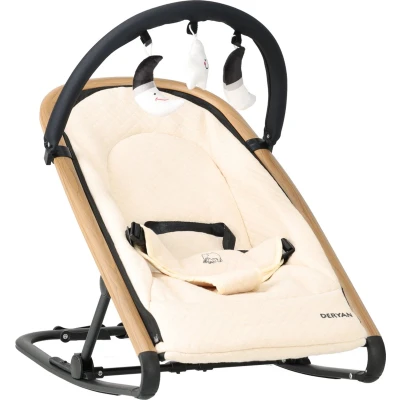 Afbeelding van Deryan Rocker Wipstoel Luxe 2 in 1 Nougat/Cream