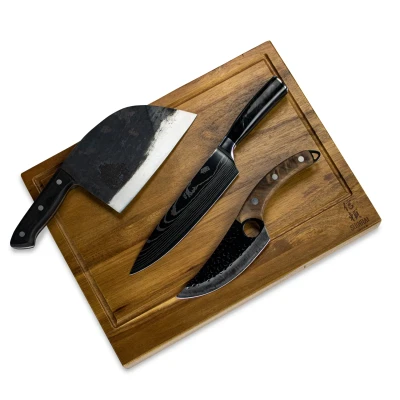 Afbeelding van Shinrai Japan 3 Bruine Forged messen + Snijplank